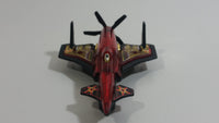 2007 Hot Wheels Aerial Attack Poison Arrow Red Flat Black Airplane Die Cast Toy Fighter Jet Plane Vehicle