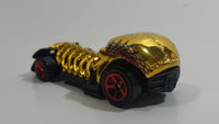 2011 Hot Wheels Thrill Racers Cave Skull Crusher Gold Chrome Die Cast Toy Car Vehicle