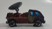 2001 Matchbox Storm Watch Radar Truck Burgundy Dark Red Die Cast Toy Car Vehicle