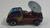 2001 Matchbox Storm Watch Radar Truck Burgundy Dark Red Die Cast Toy Car Vehicle