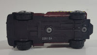 2001 Matchbox Storm Watch Radar Truck Burgundy Dark Red Die Cast Toy Car Vehicle