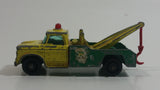 Vintage 1965 Lesney Matchbox Series No. 13 Dodge Wreck Truck BP British Petroleum Tow Truck Green Yellow Die Cast Toy Car Vehicle