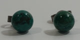 Dark Turquoise Opaque Gemstone 1/4" Diameter Stud Earrings