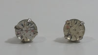 Clear Crystal Style Rhinestone 5/16" Diameter Round Stud Earrings