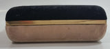 Vintage Continental Black and Light Salmon Pink Felt Covered Cream White Lined Jewelry Dresser Box