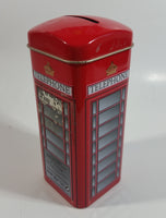 New English Teas Brand 5 1/2" Tall Telephone Booth Tin Metal Coin Bank