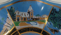 Vintage Disneyland Exclusive Walt Disney Productions Sleeping Beauty's Castle 7 1/2" Diameter Blue Waved Edge Glass Candy Dish / Ash Tray