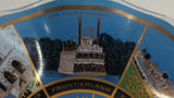 Vintage Disneyland Exclusive Walt Disney Productions Sleeping Beauty's Castle 7 1/2" Diameter Blue Waved Edge Glass Candy Dish / Ash Tray