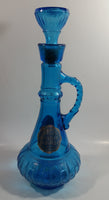 Vintage McGill Imported Candian Whiskey Blue Glass Bottle Decanter