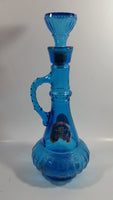 Vintage McGill Imported Candian Whiskey Blue Glass Bottle Decanter