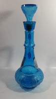 Vintage McGill Imported Candian Whiskey Blue Glass Bottle Decanter