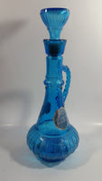 Vintage McGill Imported Candian Whiskey Blue Glass Bottle Decanter