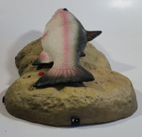 1999 Gemmy Travis The Trout Animatronic Singing Moving Fish On Rock Themed Plaque Novelty Collectible No Adapter Battery Operated Tested Working