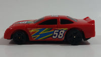 M.M.T.L. Sports Car #58 Red Plastic Body Die Cast Toy Car Vehicle