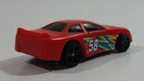 M.M.T.L. Sports Car #58 Red Plastic Body Die Cast Toy Car Vehicle