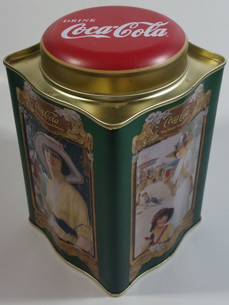 Drink Coca-Cola The Year Round Drink Themed Green Tin Metal Container