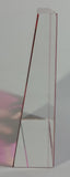 Rare Donny & Marie Osmond Hot Pink and Clear Lucite Resin Paperweight