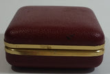 Vintage Westclox Time and Date Windup Travel Alarm Clock in Dark Red Case Made in Hong Kong