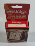 Vintage Westclox 422400 Travino Tan Cased Keywound Travel Alarm Clock