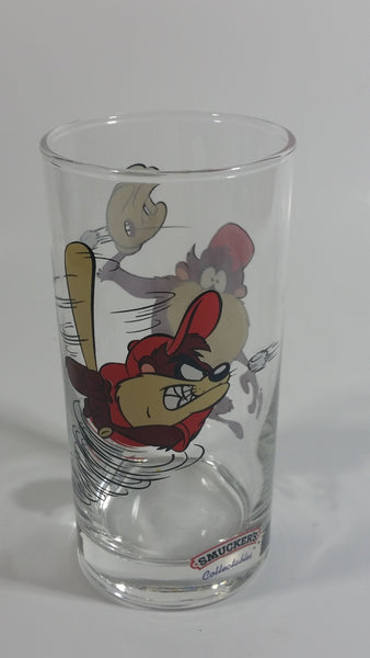 1998 Smucker's Collectables Warner Bros. Baseball Themed Taz Tasmansian Devil Cartoon Character Small Drinking Glass