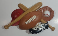 1992 Burwood Products 3260 Baseball Football Themed Hard Plastic 3D Wall Decor