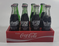 Vintage Enjoy Coca-Cola Coke Enjoy Sprite Different Languages 12 Miniature Glass Bottles in Red Plastic Holder