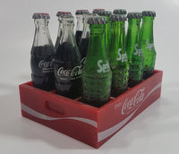 Vintage Enjoy Coca-Cola Coke Enjoy Sprite Different Languages 12 Miniature Glass Bottles in Red Plastic Holder