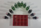 Vintage Enjoy Coca-Cola Coke Enjoy Sprite Different Languages 12 Miniature Glass Bottles in Red Plastic Holder