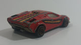 Vintage Majorette Lamborghini Red with Yellow and Black Stripes No. 237 1/56 Scale Die Cast Toy Dream Car Vehicle