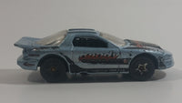 2002 Hot Wheels Pontiac IROC Firebird Silver Blue Die Cast Toy Race Car Vehicle