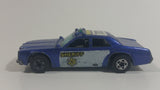 1985 Hot Wheels Sheriff Patrol Metalflake Blue Die Cast Toy Cop Police Car Vehicle