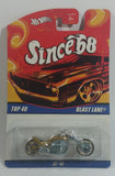 2007 Hot Wheels Since '68 Blast Lane Metalflake Gold Die Cast Toy Motor Bike Motor Cycle Vehicle - New in Package Sealed