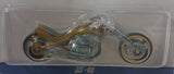 2007 Hot Wheels Since '68 Blast Lane Metalflake Gold Die Cast Toy Motor Bike Motor Cycle Vehicle - New in Package Sealed