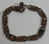 Unique Chain Link 7 1/4" Long Copper Metal Bracelet