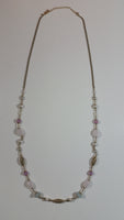 Ornate Golden Tone Metal with Beads 36" Long Necklace