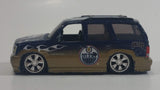 2006 Upper Deck Luxury Ride Series Limited Edition NHL Edmonton Oilers Ice Hockey Team Cadillac Escalade 1/64 Scale Dark Blue and Gold Die Cast Toy Car Vehicle with Rubber Tires