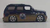 2006 Upper Deck Luxury Ride Series Limited Edition NHL Edmonton Oilers Ice Hockey Team Cadillac Escalade 1/64 Scale Dark Blue and Gold Die Cast Toy Car Vehicle with Rubber Tires