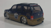 2006 Upper Deck Luxury Ride Series Limited Edition NHL Edmonton Oilers Ice Hockey Team Cadillac Escalade 1/64 Scale Dark Blue and Gold Die Cast Toy Car Vehicle with Rubber Tires