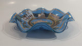 Vintage Disneyland Exclusive Walt Disney Productions Sleeping Beauty's Castle 7 1/2" Diameter Blue Waved Edge Glass Candy Dish / Ash Tray