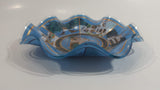 Vintage Disneyland Exclusive Walt Disney Productions Sleeping Beauty's Castle 7 1/2" Diameter Blue Waved Edge Glass Candy Dish / Ash Tray