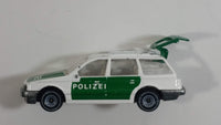 Siku No. 1076 VW Passat Variant GT Polizei Police Cop White and Green 1/55 Scale Die Cast Toy Car Rescue Emergency Vehicle with Opening Hatch Door