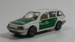 Siku No. 1076 VW Passat Variant GT Polizei Police Cop White and Green 1/55 Scale Die Cast Toy Car Rescue Emergency Vehicle with Opening Hatch Door