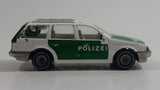 Siku No. 1076 VW Passat Variant GT Polizei Police Cop White and Green 1/55 Scale Die Cast Toy Car Rescue Emergency Vehicle with Opening Hatch Door