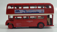 Welly No. 99930 London Double Decker Bus EDF Energy BGM 2019 see you in London! Red Pullback Friction Motorized Die Cast Toy Car Vehicle - Missing a Tire