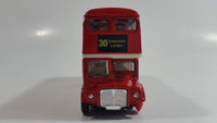 Welly No. 99930 London Double Decker Bus EDF Energy BGM 2019 see you in London! Red Pullback Friction Motorized Die Cast Toy Car Vehicle - Missing a Tire