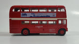 Welly No. 99930 London Double Decker Bus EDF Energy BGM 2019 see you in London! Red Pullback Friction Motorized Die Cast Toy Car Vehicle - Missing a Tire