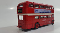 Welly No. 99930 London Double Decker Bus EDF Energy BGM 2019 see you in London! Red Pullback Friction Motorized Die Cast Toy Car Vehicle - Missing a Tire