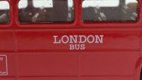 Welly No. 99930 London Double Decker Bus EDF Energy BGM 2019 see you in London! Red Pullback Friction Motorized Die Cast Toy Car Vehicle - Missing a Tire