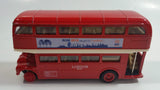 Welly No. 99930 London Double Decker Bus EDF Energy BGM 2019 see you in London! Red Pullback Friction Motorized Die Cast Toy Car Vehicle - Missing a Tire