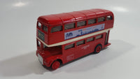 Welly No. 99930 London Double Decker Bus EDF Energy BGM 2019 see you in London! Red Pullback Friction Motorized Die Cast Toy Car Vehicle - Missing a Tire